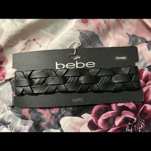 Bebe Black pleather chocker